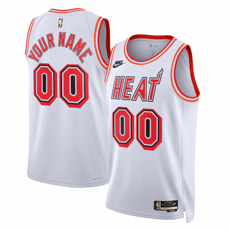 Unisex Miami Heat Nike White 2022/23 Custom Swingman Jersey - Classic Edition - ujerseystore