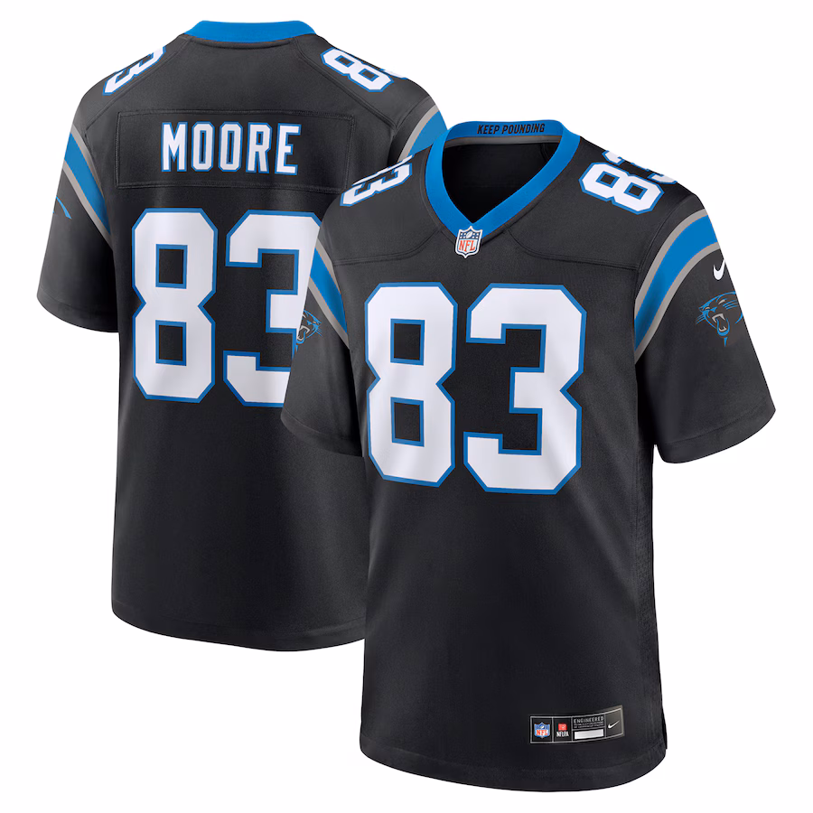 Men's Carolina Panthers David Moore Nike Black Game Jersey - ujerseystore