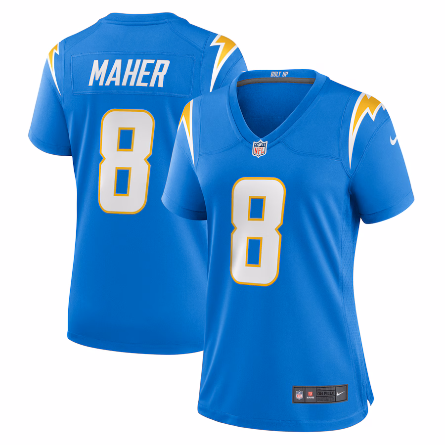 Women's Los Angeles Chargers Brett Maher Nike  Powder Blue Team Game Jersey - ujerseystore