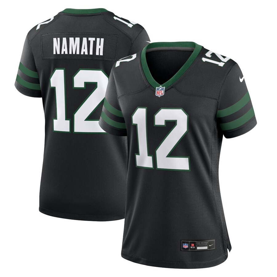 Women's New York Jets Joe Namath Nike Legacy Black Retired Player Alternate Game Jersey - ujerseystore