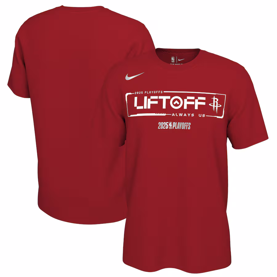 Unisex Houston Rockets Nike Red 2025 NBA Playoffs On-Court Mantra T-Shirt - ujerseystore