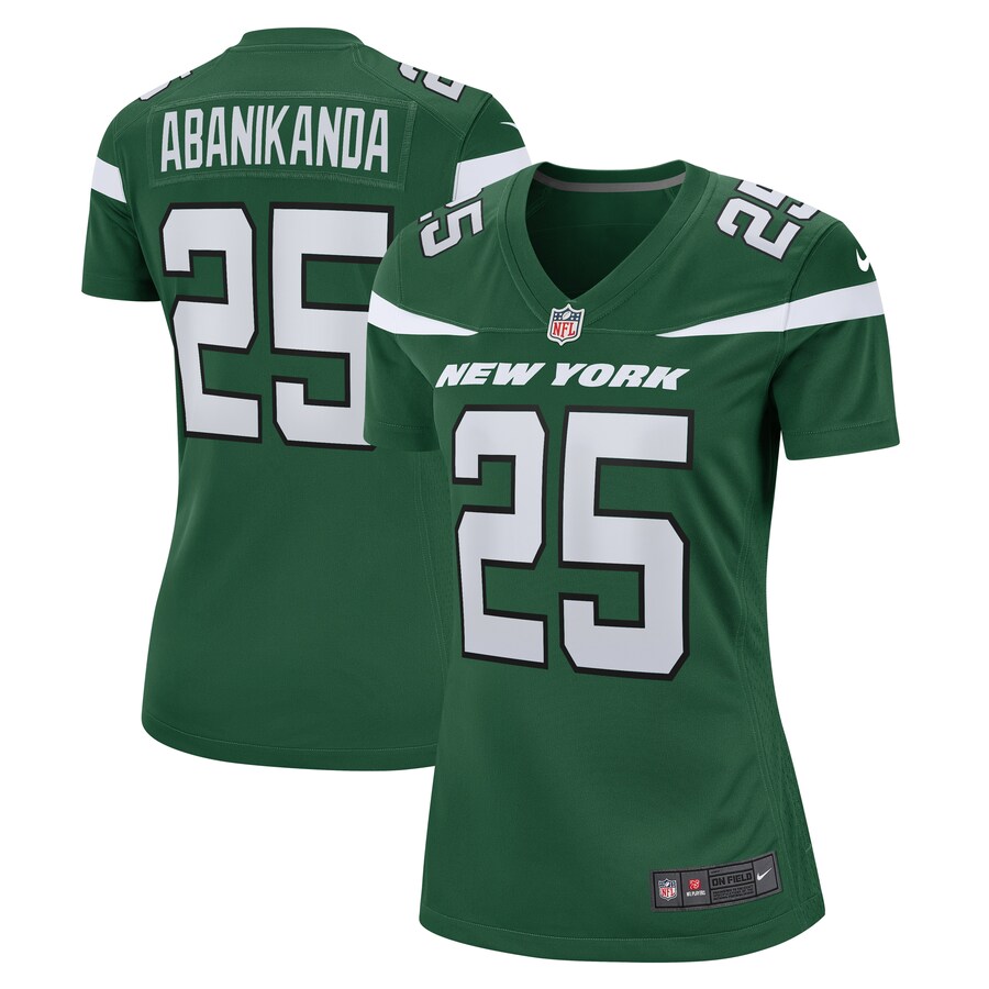 Women's New York Jets Israel Abanikanda Nike Gotham Green  Game Jersey - ujerseystore