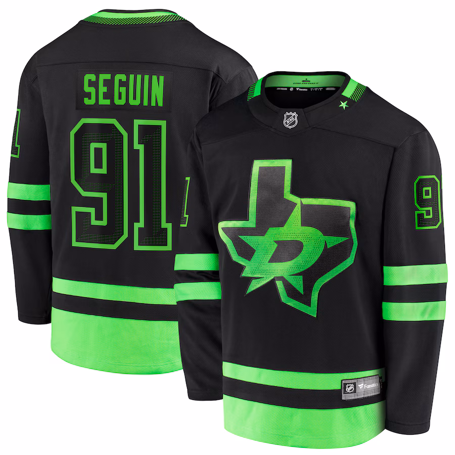Men's Dallas Stars Tyler Seguin Fanatics Black 2020/21 Alternate Premier Breakaway Player Jersey - ujerseystore