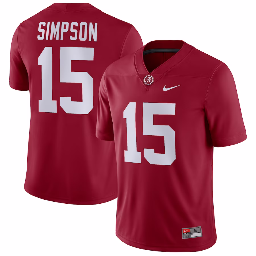 Ty Simpson Alabama Crimson Tide Nike NIL Replica Football Jersey - Crimson - ujerseystore