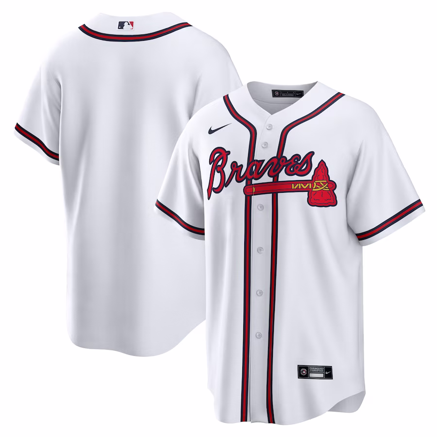 Men's Atlanta Braves Nike White Home Replica Team Jersey - ujerseystore