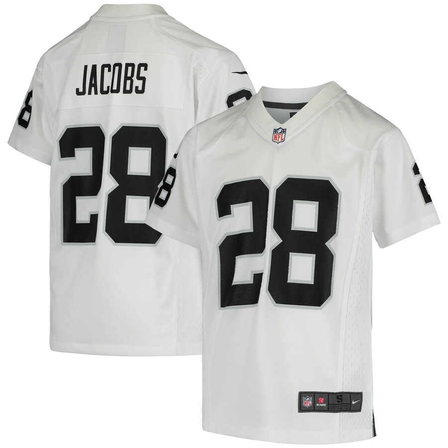 Youth Las Vegas Raiders Josh Jacobs Nike White Game Jersey - ujerseystore
