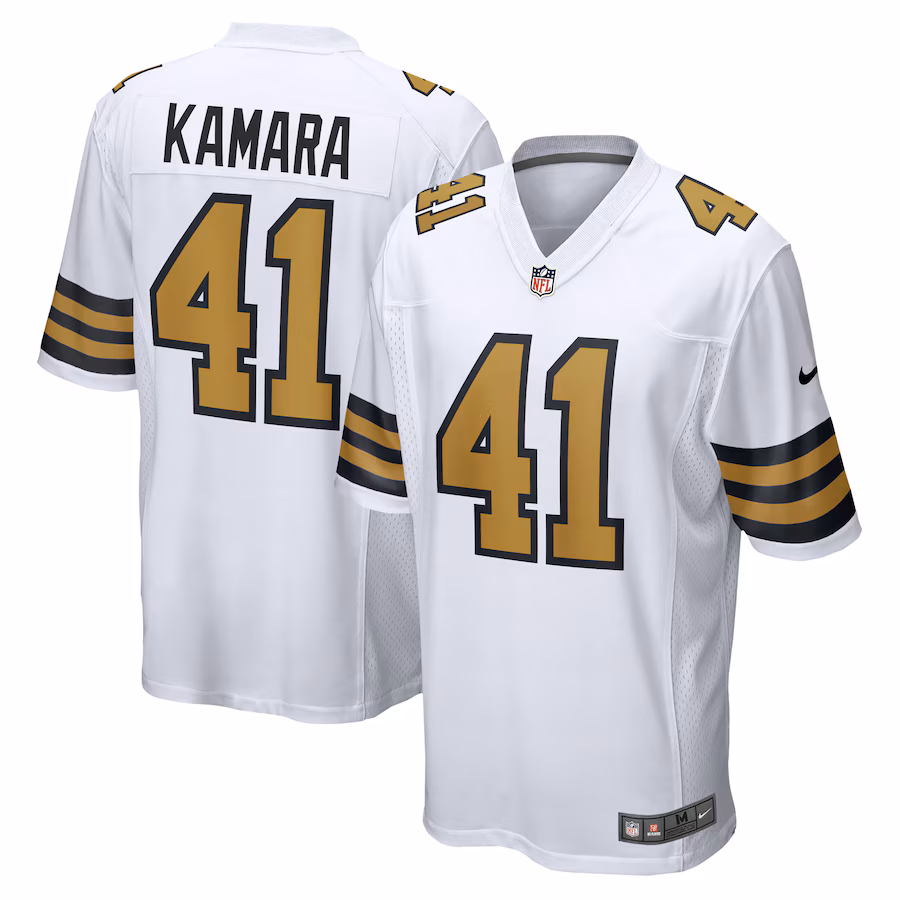 Men's New Orleans Saints Alvin Kamara Nike  White Alternate Game Jersey - ujerseystore