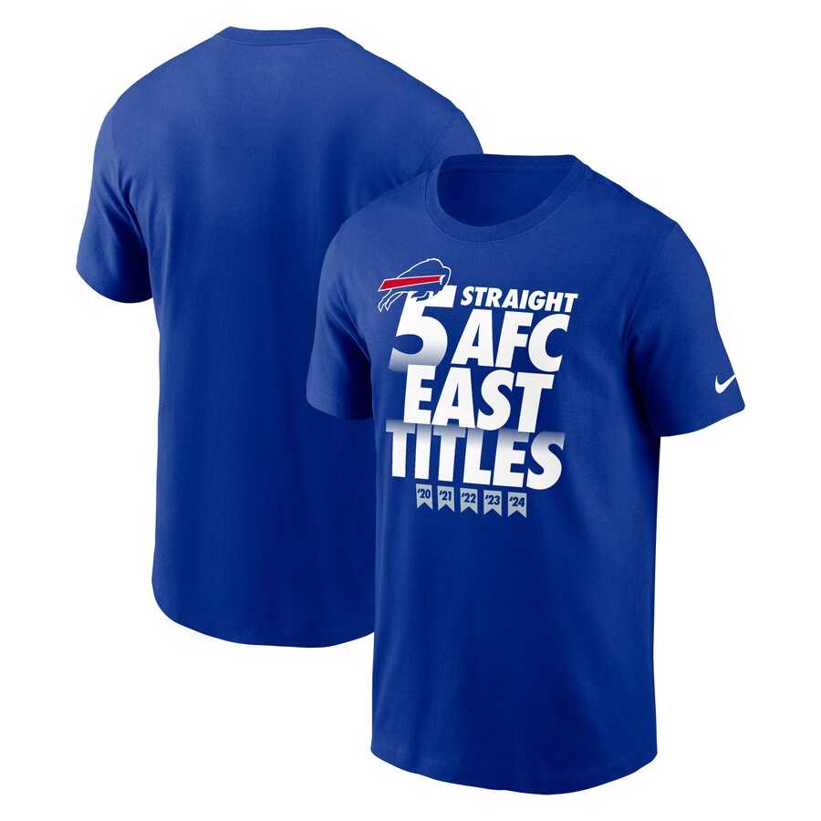 Men's Buffalo Bills Nike Royal Five-Straight AFC East Division Champions Our Time Is Now T-Shirt - ujerseystore