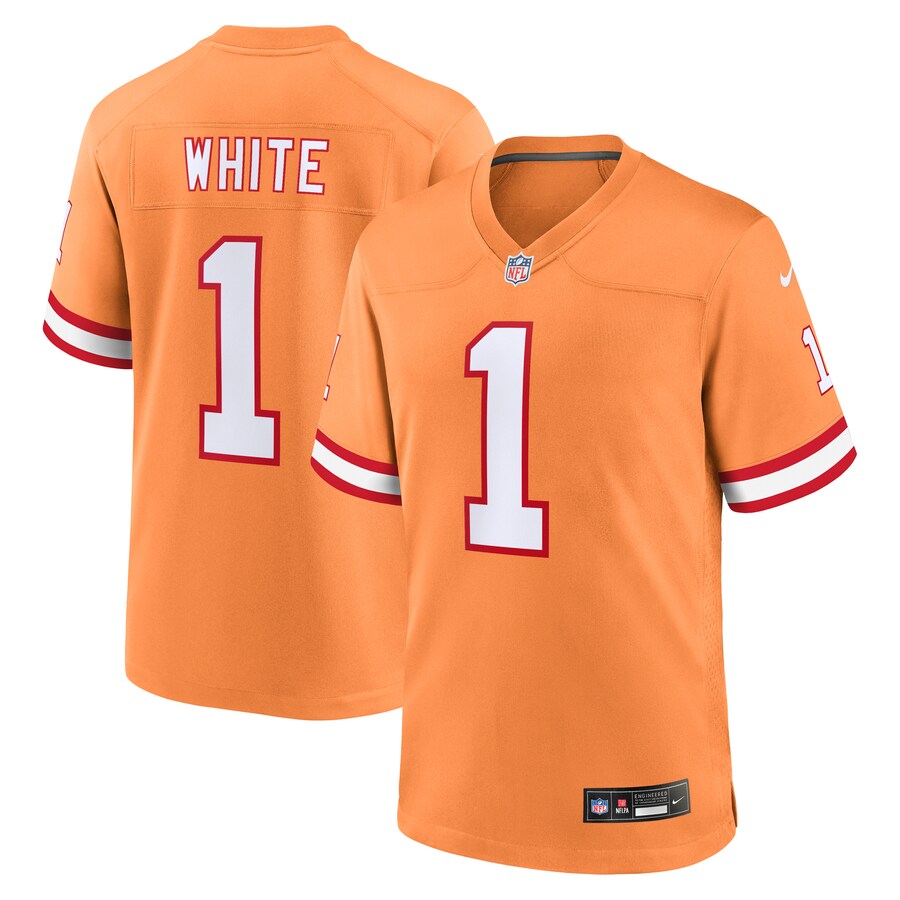 Men's Tampa Bay Buccaneers Rachaad White Nike Orange Throwback Game Jersey - ujerseystore