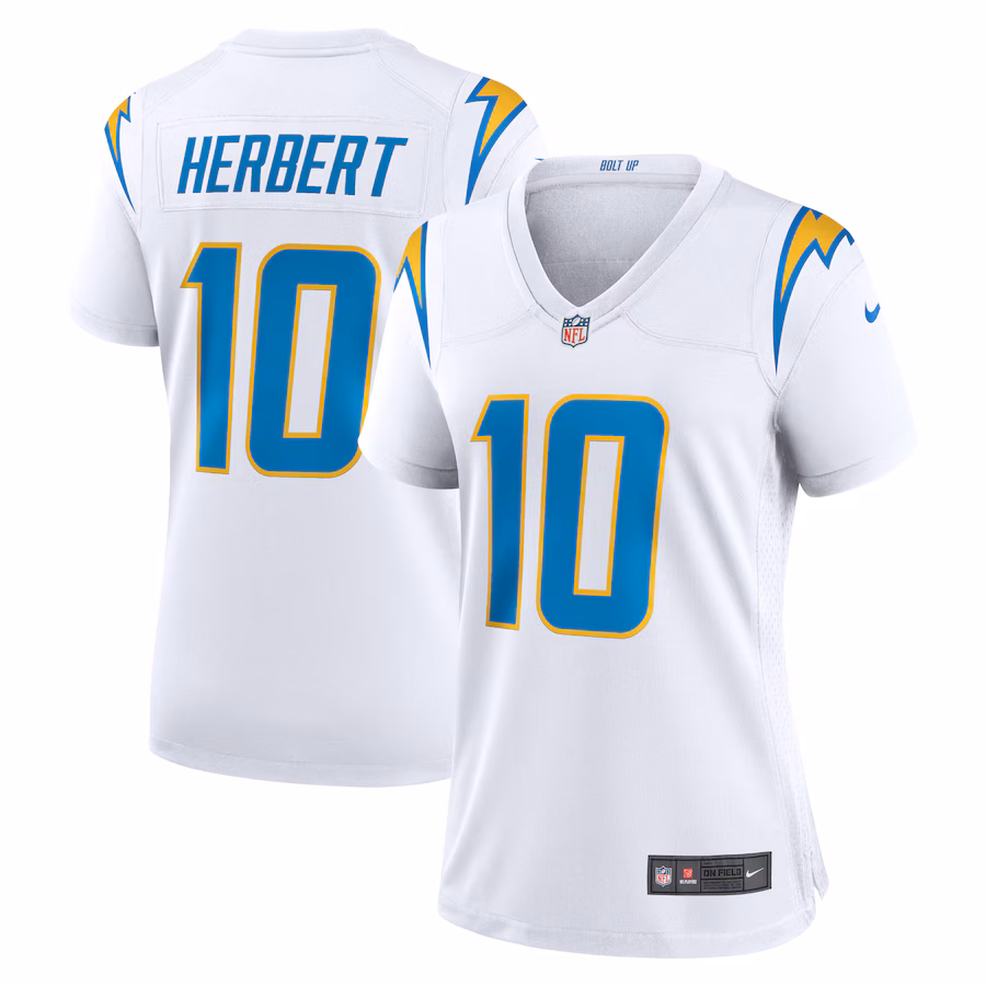 Women's Los Angeles Chargers Justin Herbert Nike White Game Jersey - ujerseystore