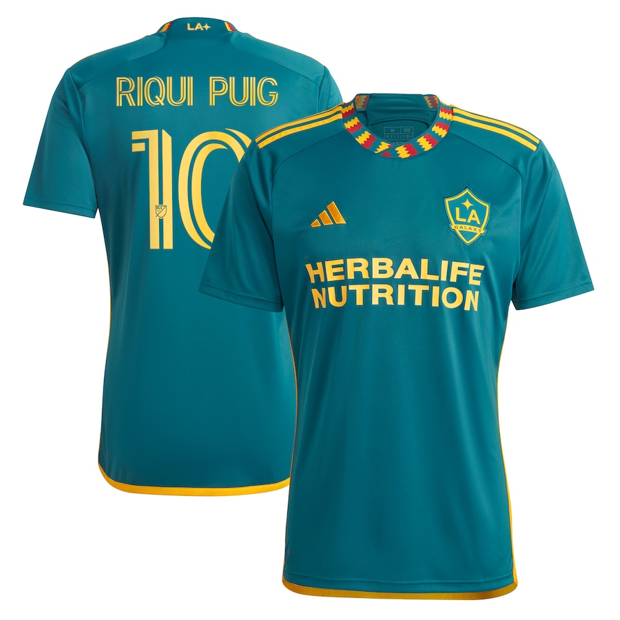 Men's LA Galaxy Riqui Puig adidas Green 2024 LA Kit Replica Player Jersey - ujerseystore