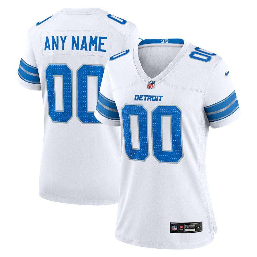 Women's Detroit Lions  Nike White Custom Game Jersey - ujerseystore