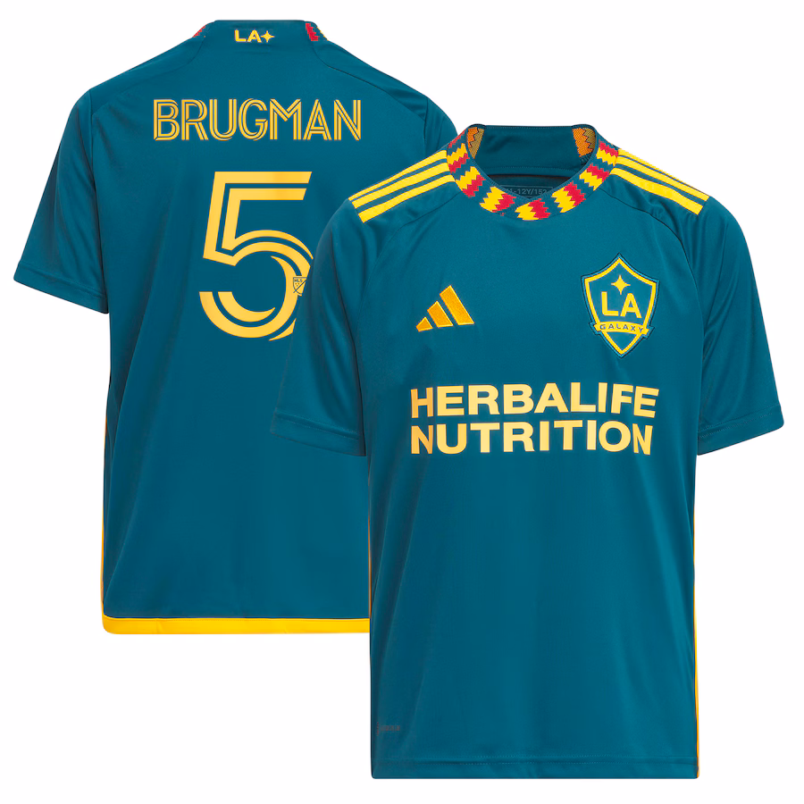 Youth LA Galaxy Gastón Brugman adidas Green 2023 LA Kit Replica Player Jersey - ujerseystore