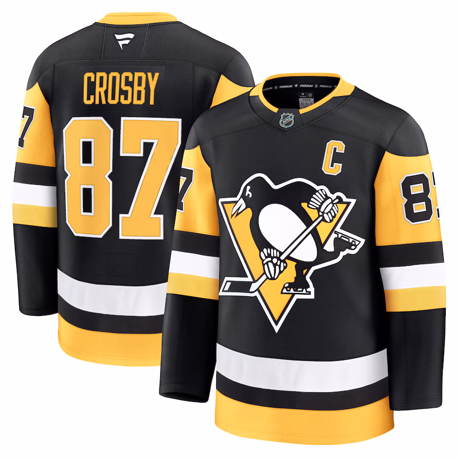 Men's Pittsburgh Penguins Sidney Crosby Fanatics Black Home Premium Jersey - ujerseystore