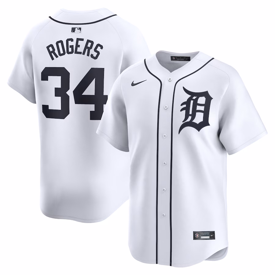 Men's Detroit Tigers Jake Rogers Nike White Home Limited Player Jersey - ujerseystore