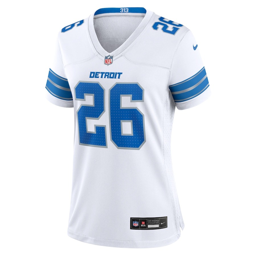 Women's Detroit Lions Jahmyr Gibbs Nike White Game Jersey - ujerseystore