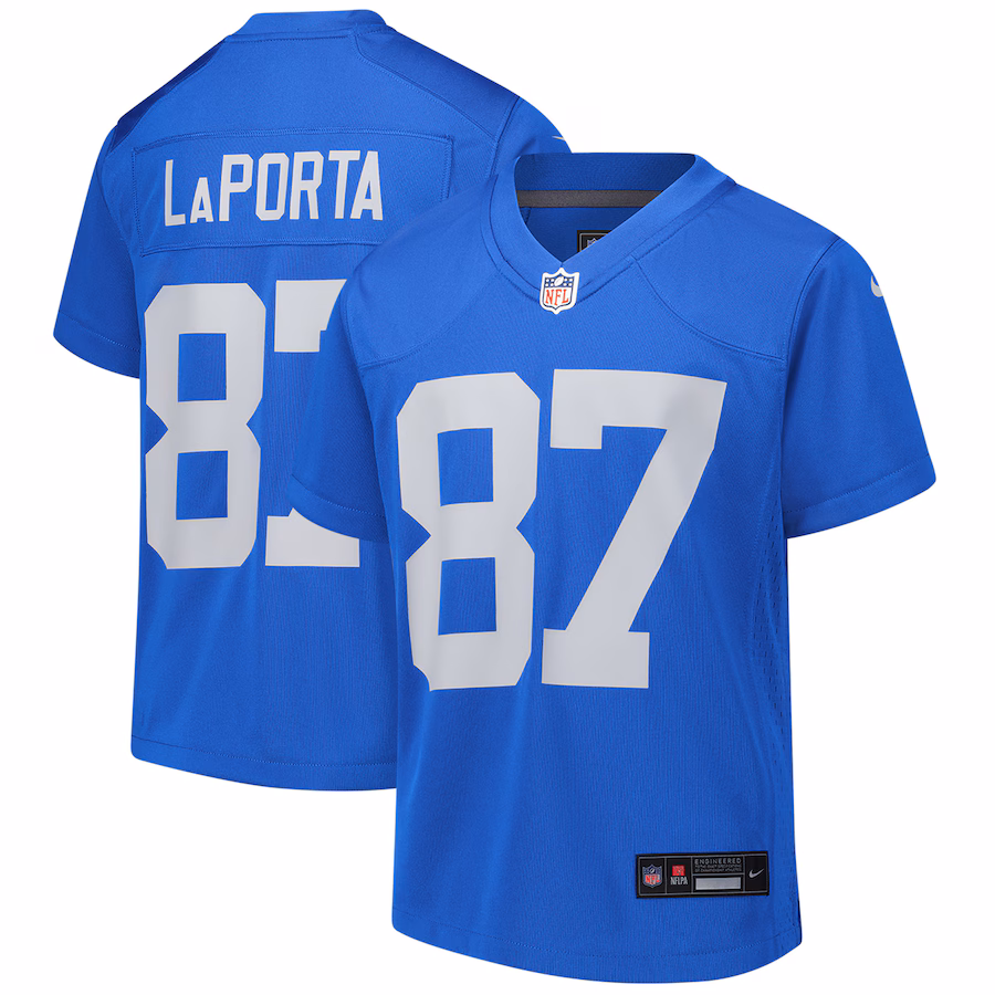 Youth Detroit Lions Sam LaPorta Nike  Blue Alternate Game Jersey - ujerseystore