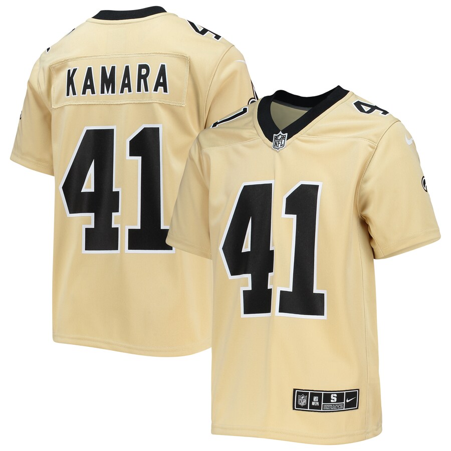 Youth New Orleans Saints Alvin Kamara Nike Gold Inverted Team Game Jersey - ujerseystore