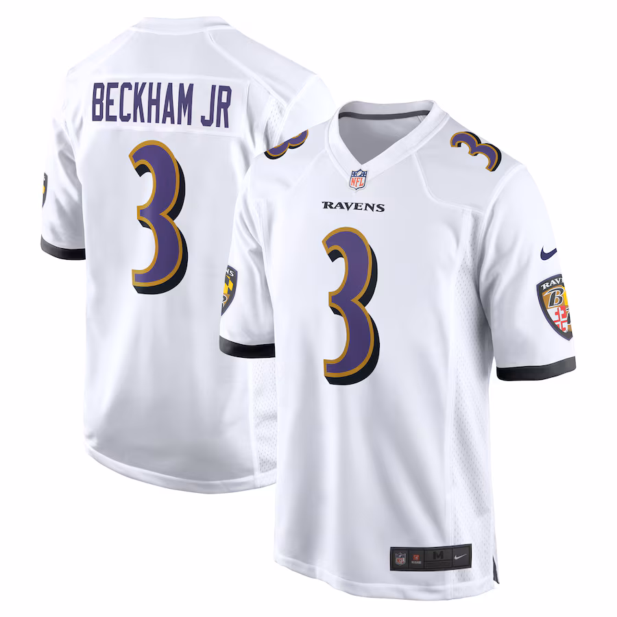 Men's Baltimore Ravens Odell Beckham Jr. Nike White Game Jersey - ujerseystore