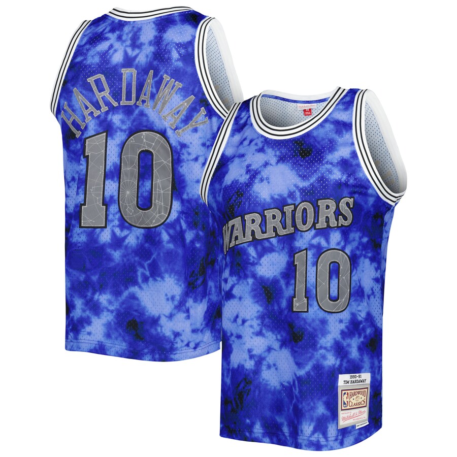 Men's Golden State Warriors Tim Hardaway Mitchell & Ness Blue 1990/91 Galaxy Swingman Jersey - ujerseystore