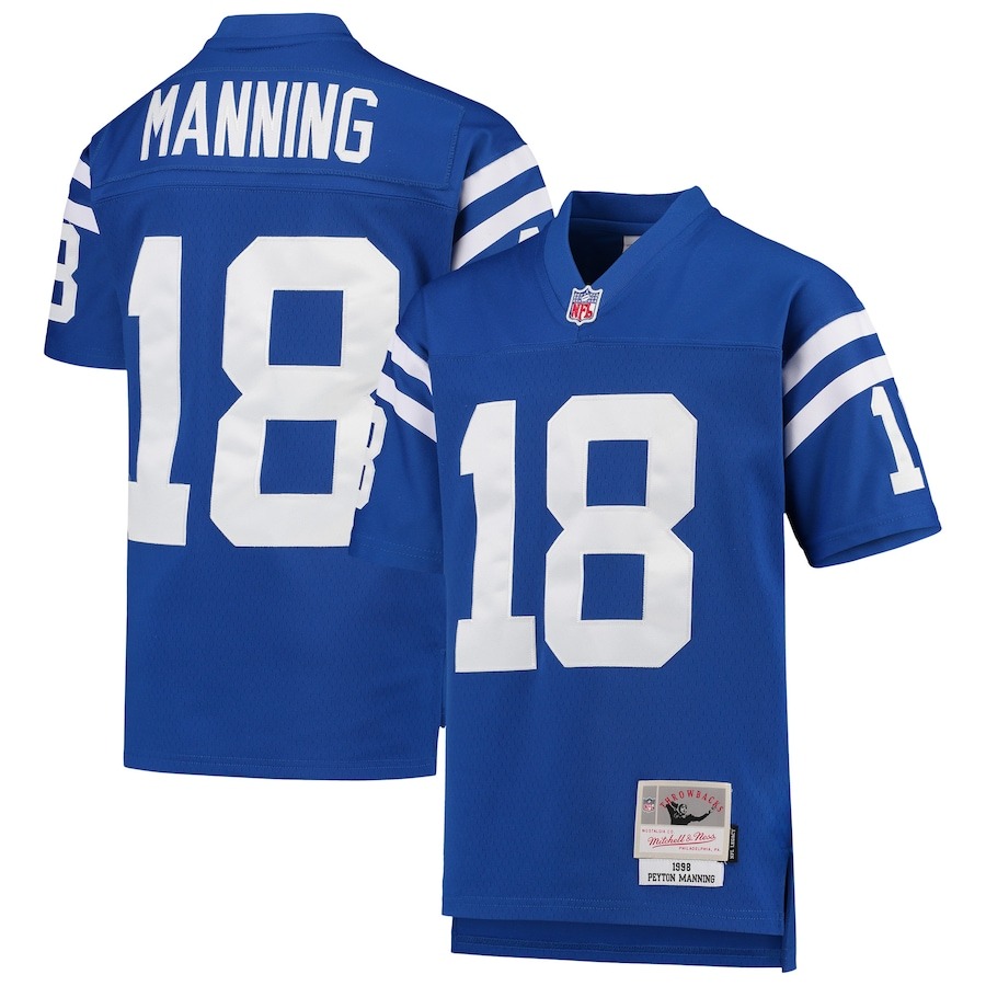 Youth Indianapolis Colts Peyton Manning Mitchell & Ness Royal 1998 Legacy Retired Player Jersey - ujerseystore