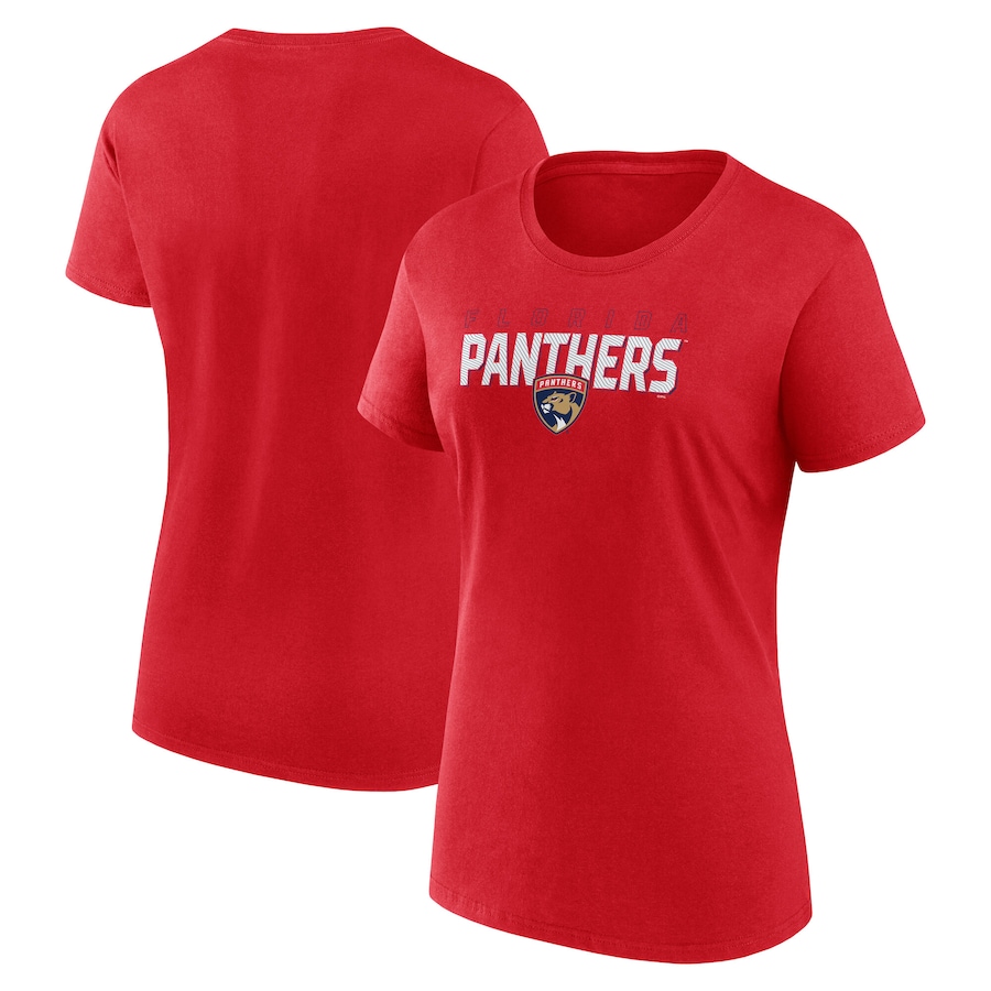 Women's Florida Panthers Red Launch Scoop Neck T-Shirt - ujerseystore