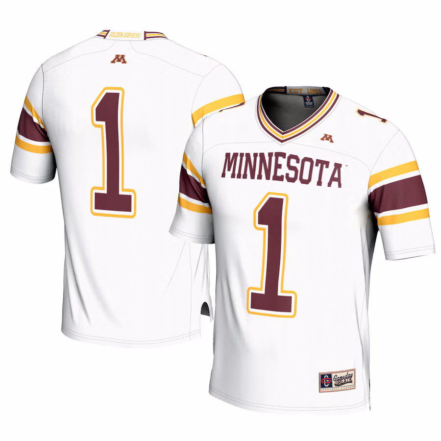 Youth GameDay Greats #1 White Minnesota Golden Gophers  Football Jersey - ujerseystore