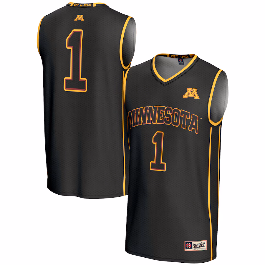 Youth GameDay Greats #1 Black Minnesota Golden Gophers Lightweight Basketball Jersey - ujerseystore