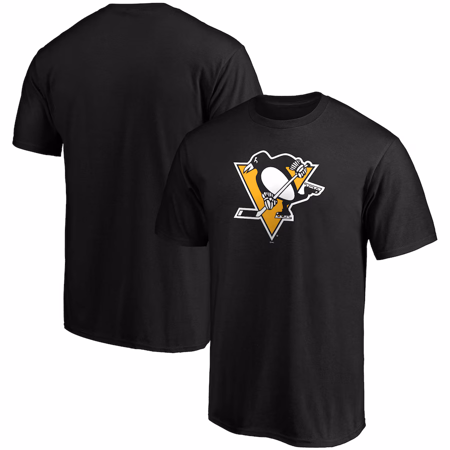 Men's Pittsburgh Penguins Fanatics Black Team Primary Logo T-Shirt - ujerseystore
