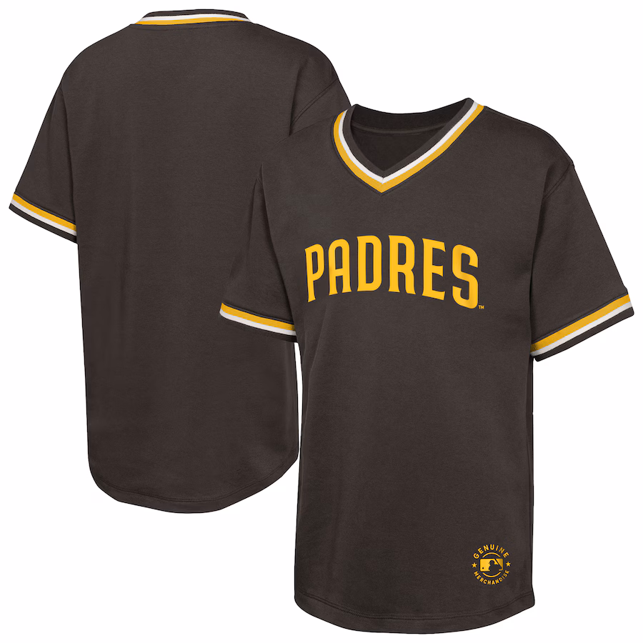 Youth San Diego Padres Brown Relief Pitcher V-Neck T-Shirt - ujerseystore