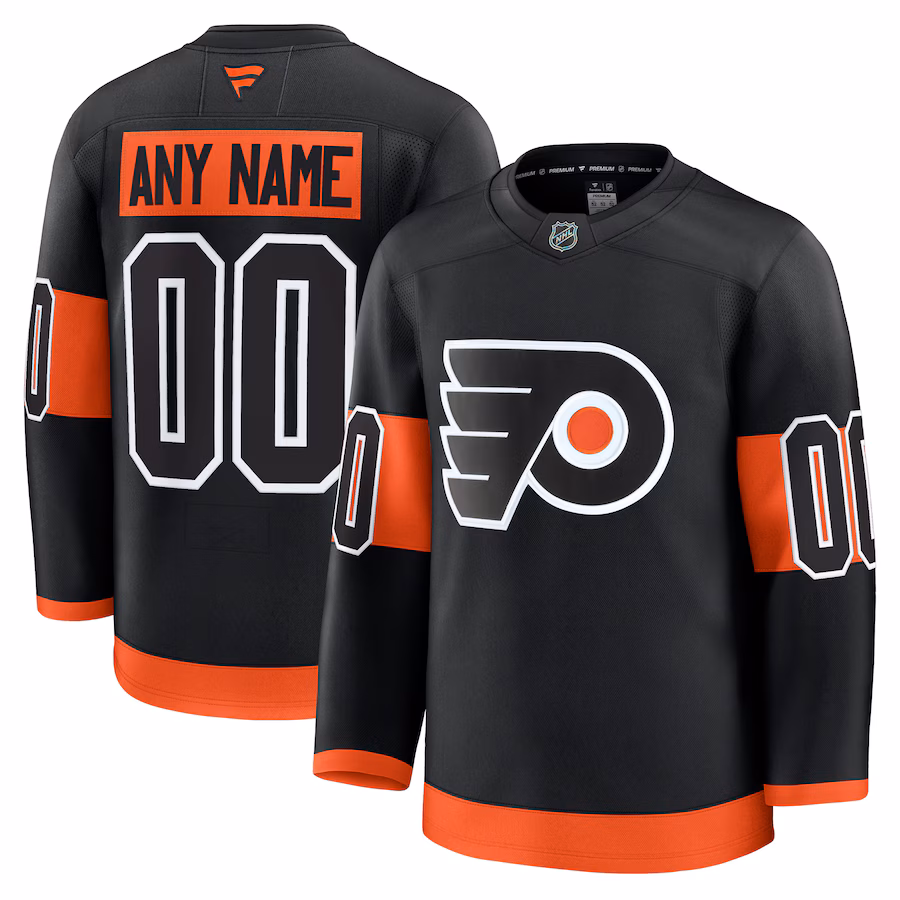 Men's Philadelphia Flyers Fanatics Black Alternate Premium Custom Jersey - ujerseystore