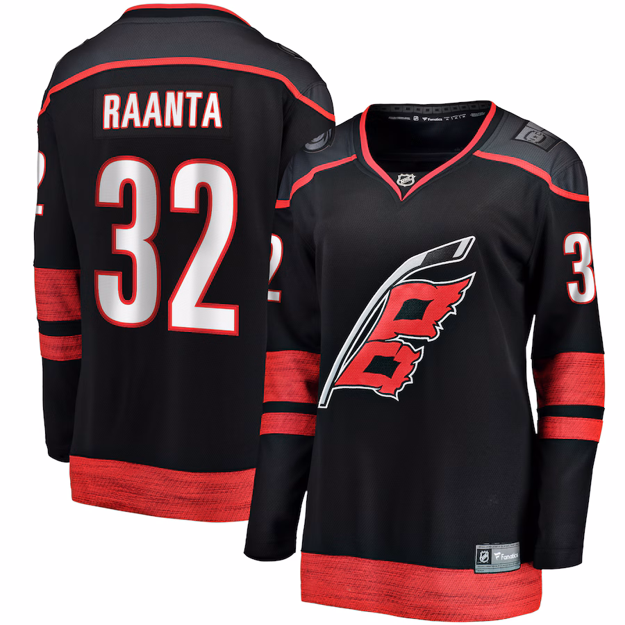 Women's Carolina Hurricanes Antti Raanta Fanatics Black Home Breakaway Player Jersey - ujerseystore