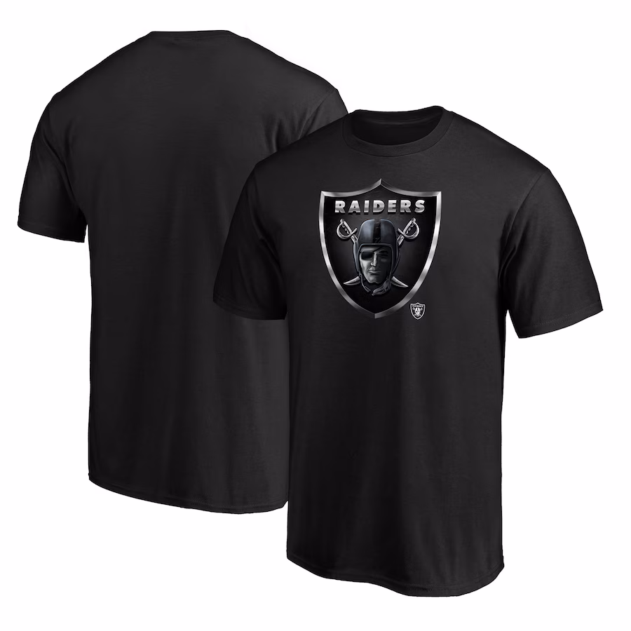 Men's Las Vegas Raiders Black Midnight Mascot Logo T-Shirt - ujerseystore