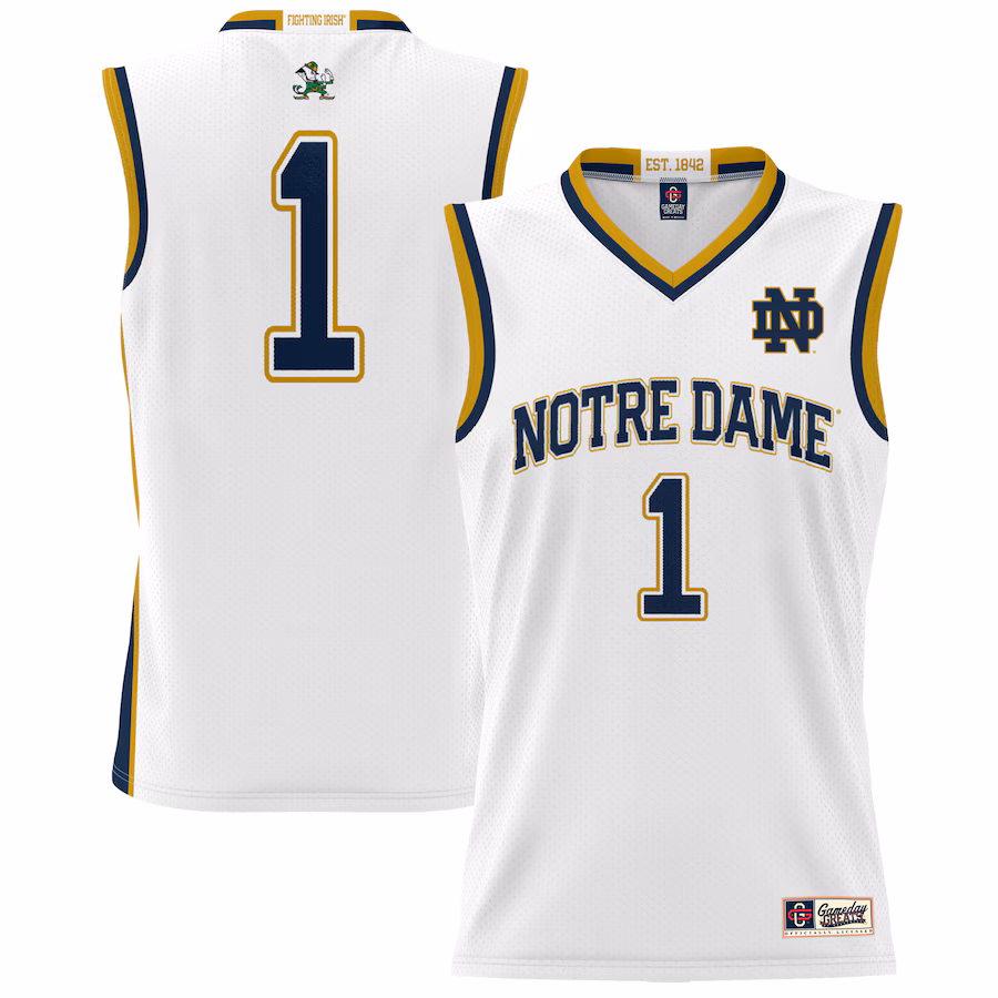 Youth GameDay Greats #1 White Notre Dame Fighting Irish Lightweight Basketball Jersey - ujerseystore