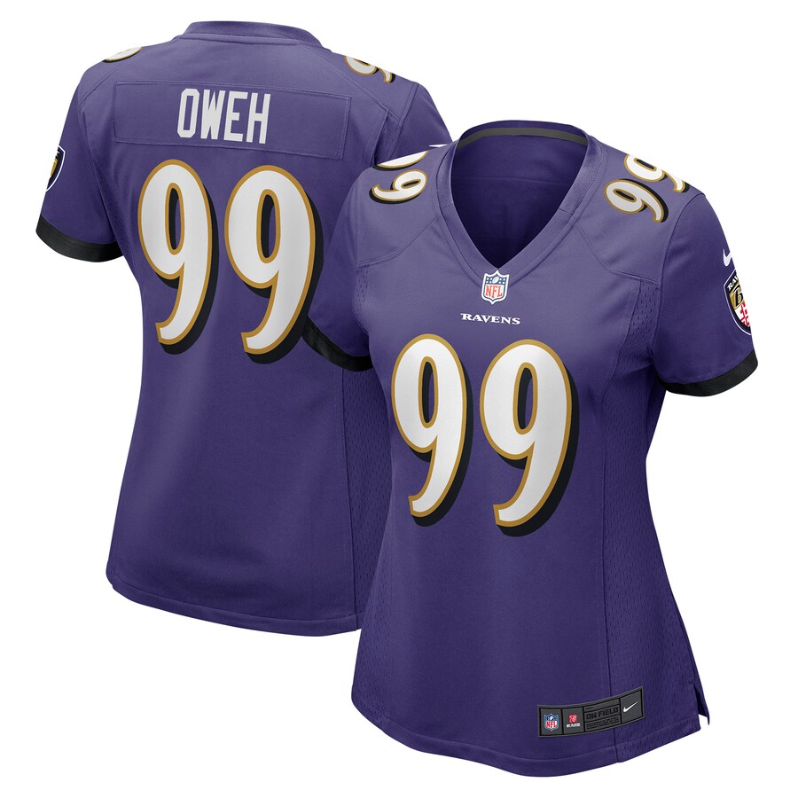 Women's Baltimore Ravens Odafe Oweh Nike Purple Game Jersey - ujerseystore