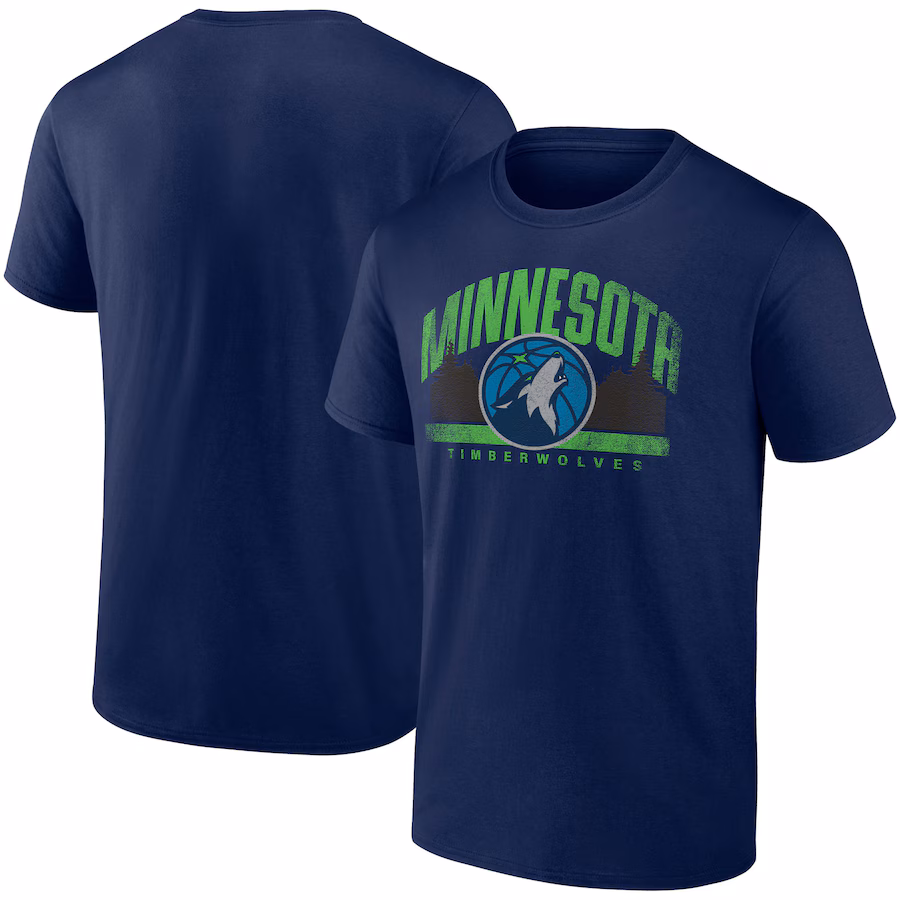 Men's Minnesota Timberwolves Navy Full Court Press T-Shirt - ujerseystore