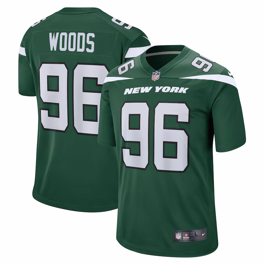 Men's New York Jets Al Woods Nike Gotham Green  Game Jersey - ujerseystore