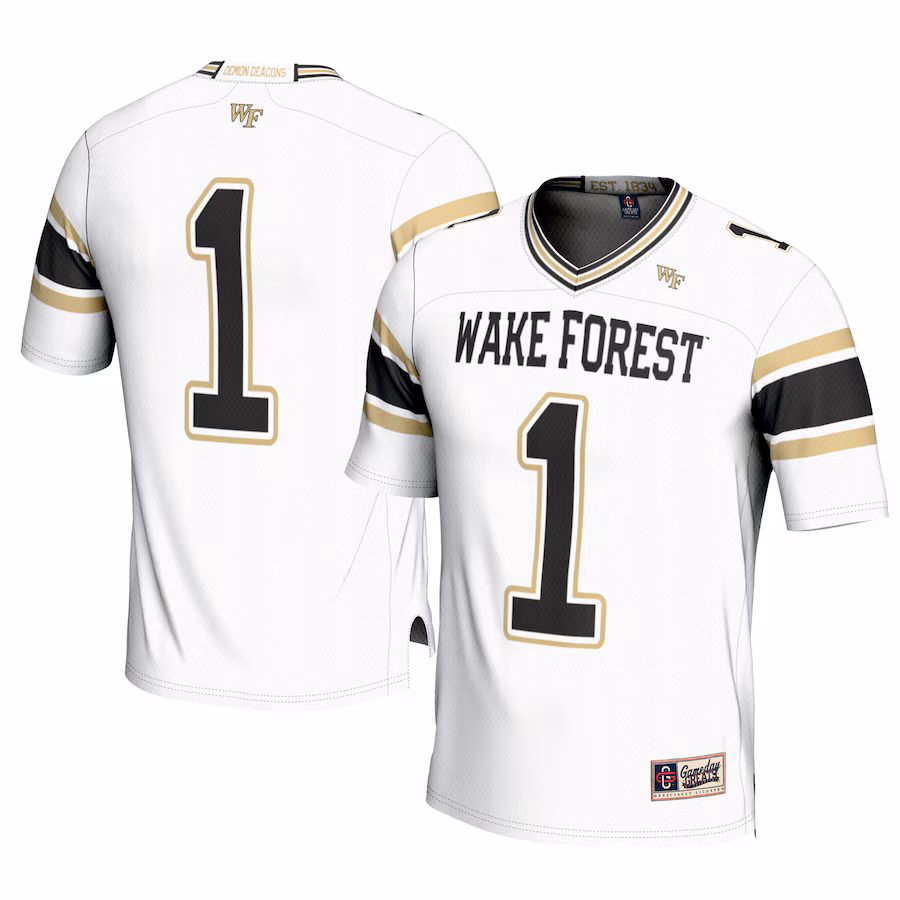 Youth GameDay Greats #1 White Wake Forest Demon Deacons Football Jersey - ujerseystore