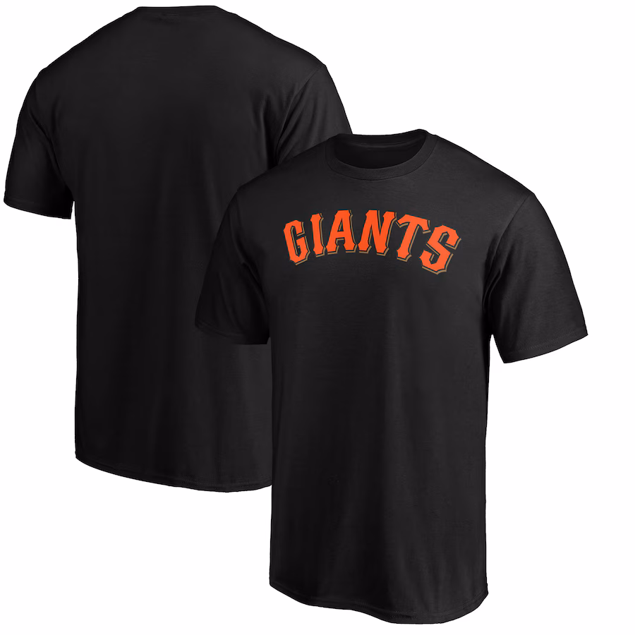 Men's San Francisco Giants Black Official Team Wordmark T-Shirt - ujerseystore