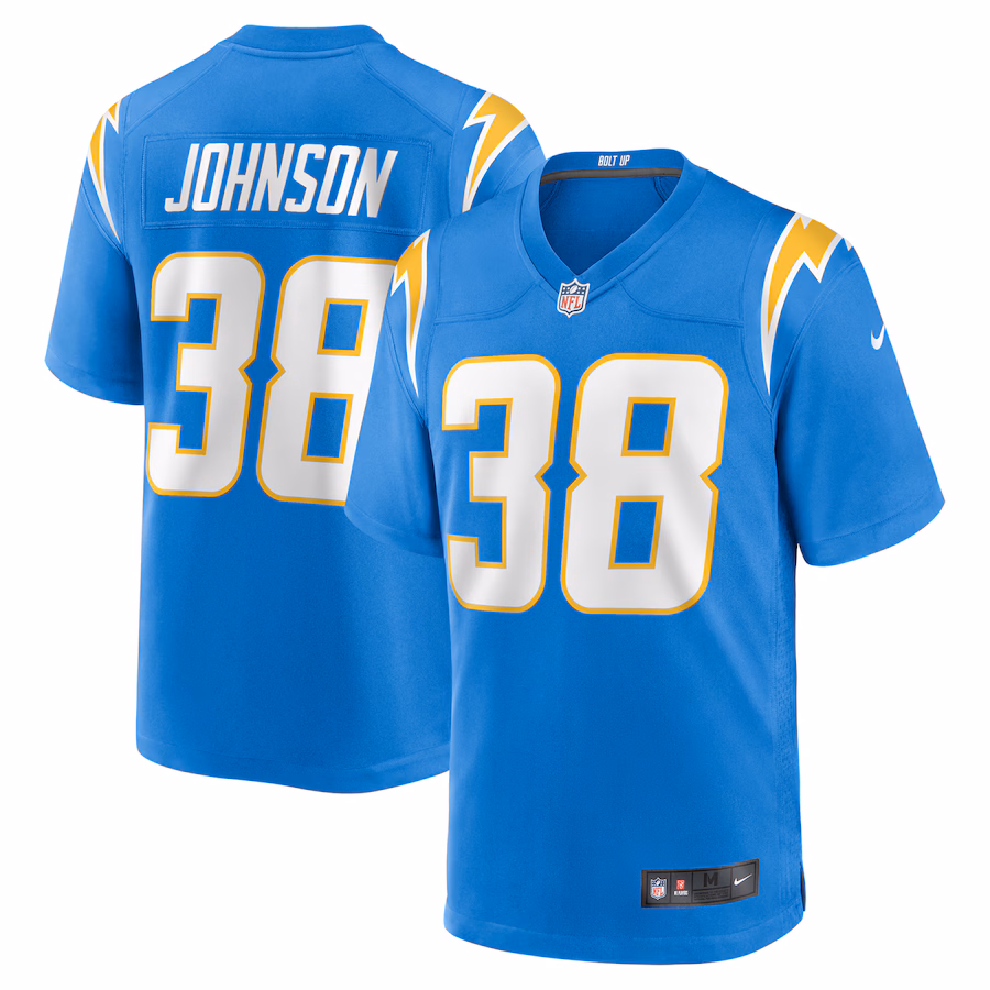 Men's Los Angeles Chargers Emany Johnson Nike Powder Blue Team Game Jersey - ujerseystore