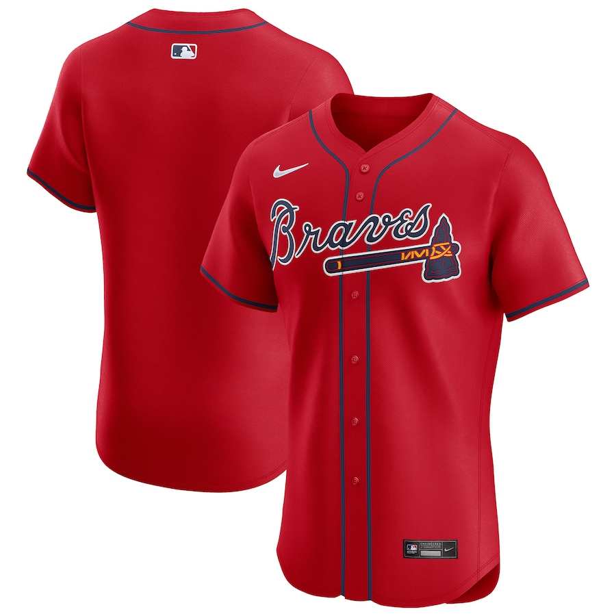Men's Atlanta Braves Nike Red Alternate Elite Jersey - ujerseystore