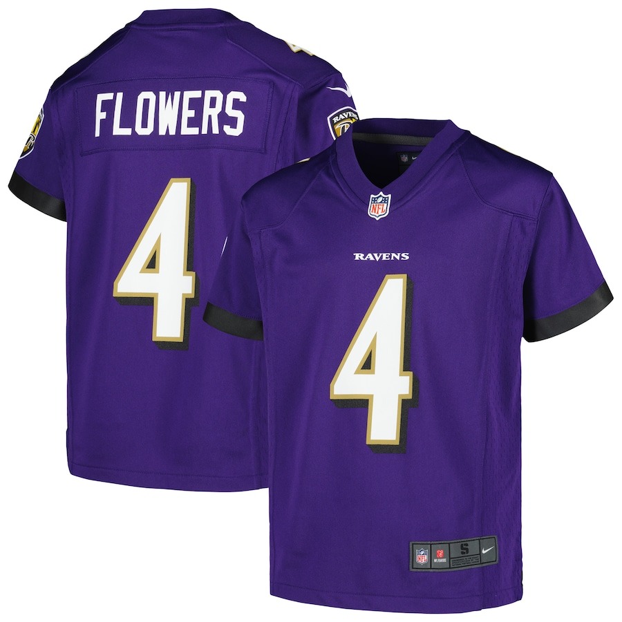 Youth Baltimore Ravens Zay Flowers Nike Purple Game Jersey - ujerseystore