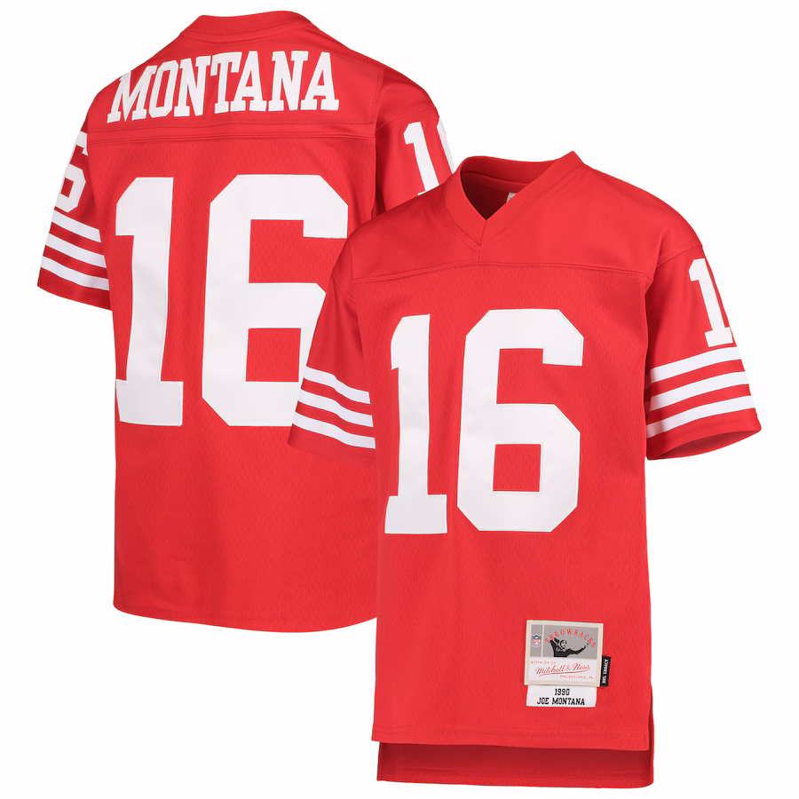 Youth San Francisco 49ers Joe Montana Mitchell & Ness Scarlet 1990 Legacy Retired Player Jersey - ujerseystore