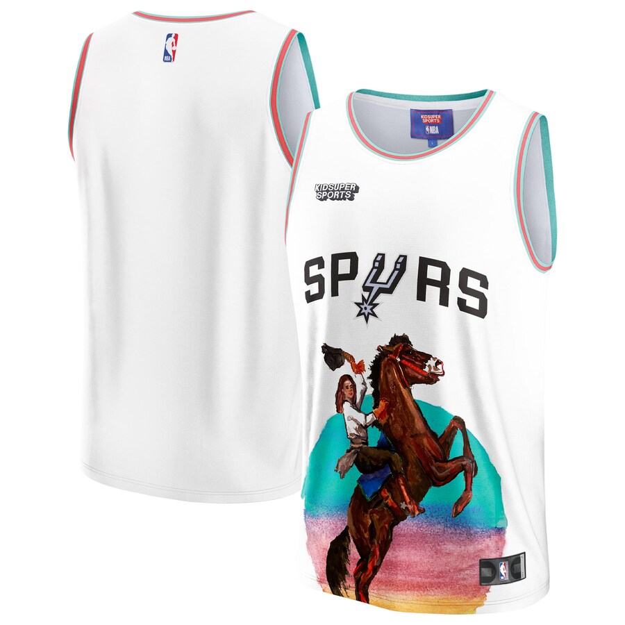 Unisex San Antonio Spurs NBA & KidSuper Studios by Fanatics White Hometown Jersey - ujerseystore