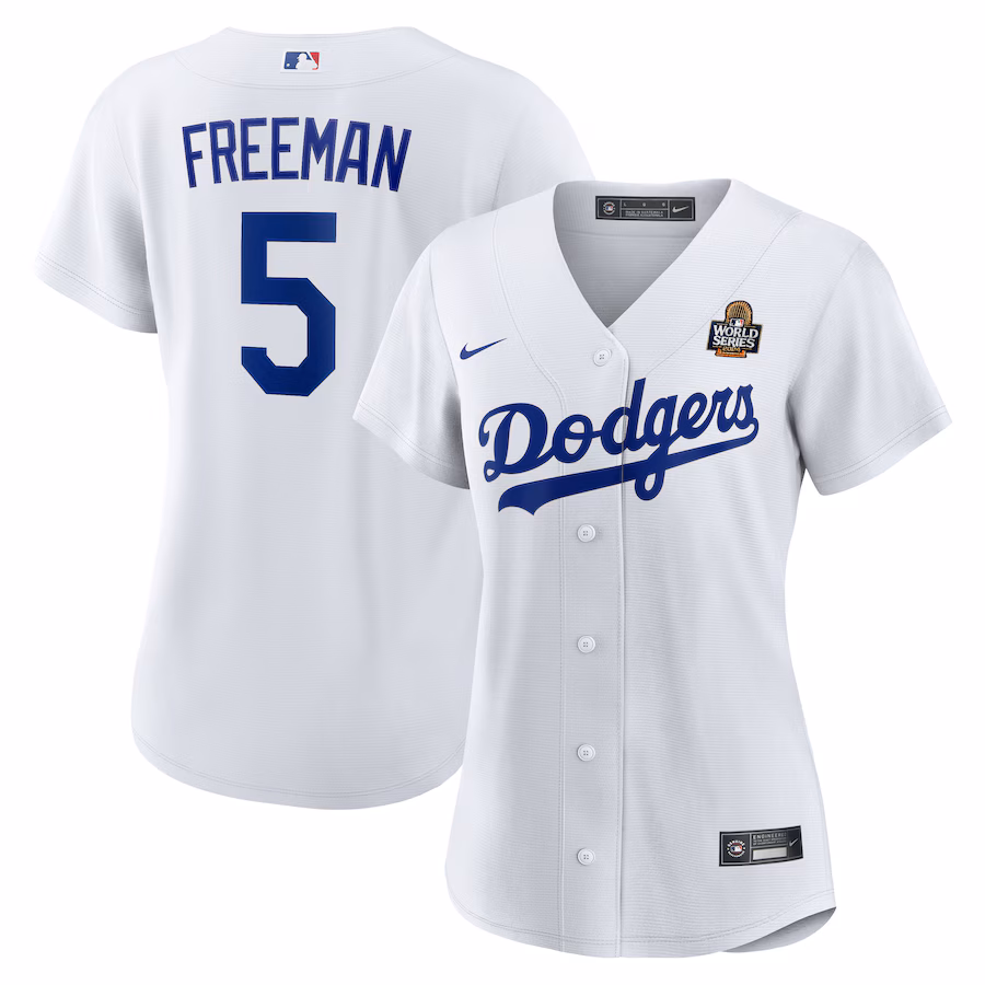 Women's Los Angeles Dodgers Freddie Freeman Nike White 2024 World Series Home Home Replica Jersey - ujerseystore