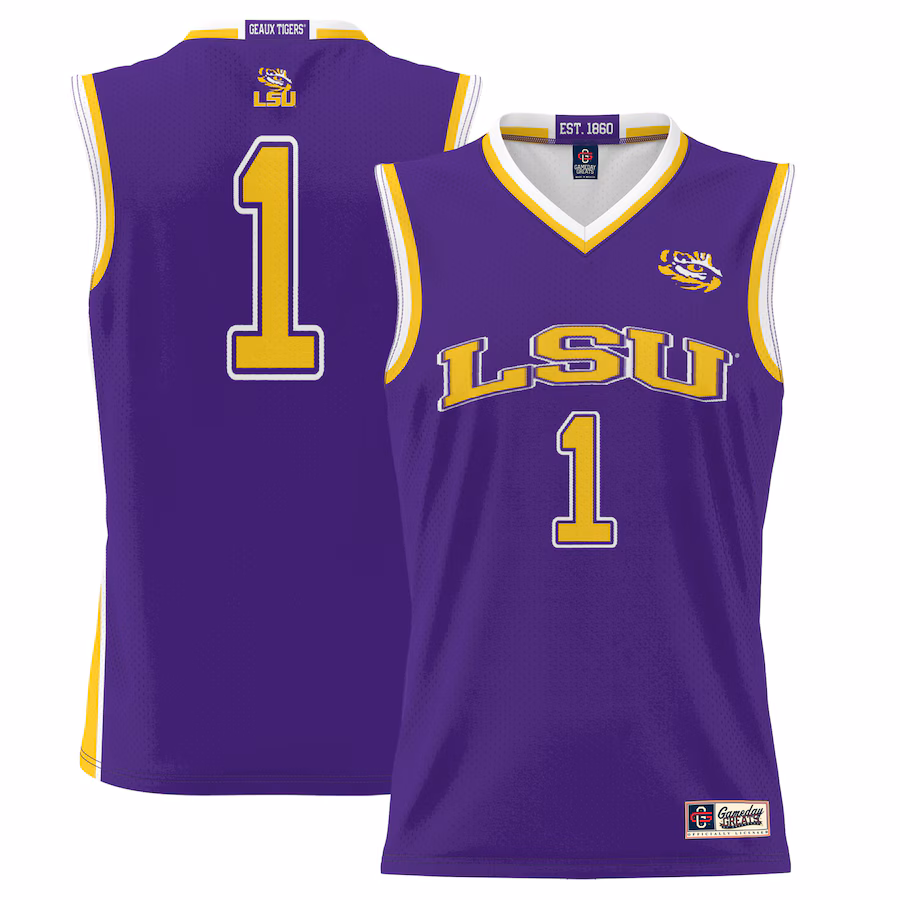Youth GameDay Greats #1 Purple LSU Tigers Lightweight Basketball Jersey - ujerseystore