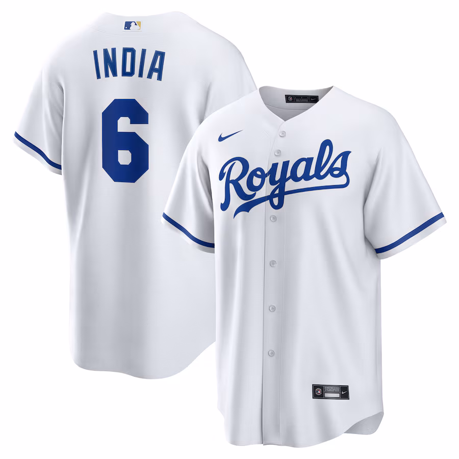 Men's Kansas City Royals Jonathan India Nike White Home Replica Player Jersey - ujerseystore