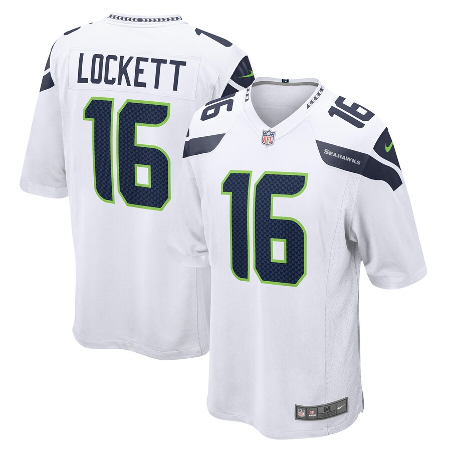 Men's Seattle Seahawks Tyler Lockett Nike White Game Jersey - ujerseystore