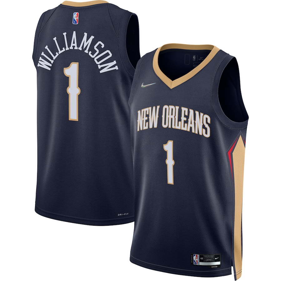 Men's New Orleans Pelicans Zion Williamson Nike Navy 2021/22 Diamond Swingman Jersey - Icon Edition - ujerseystore
