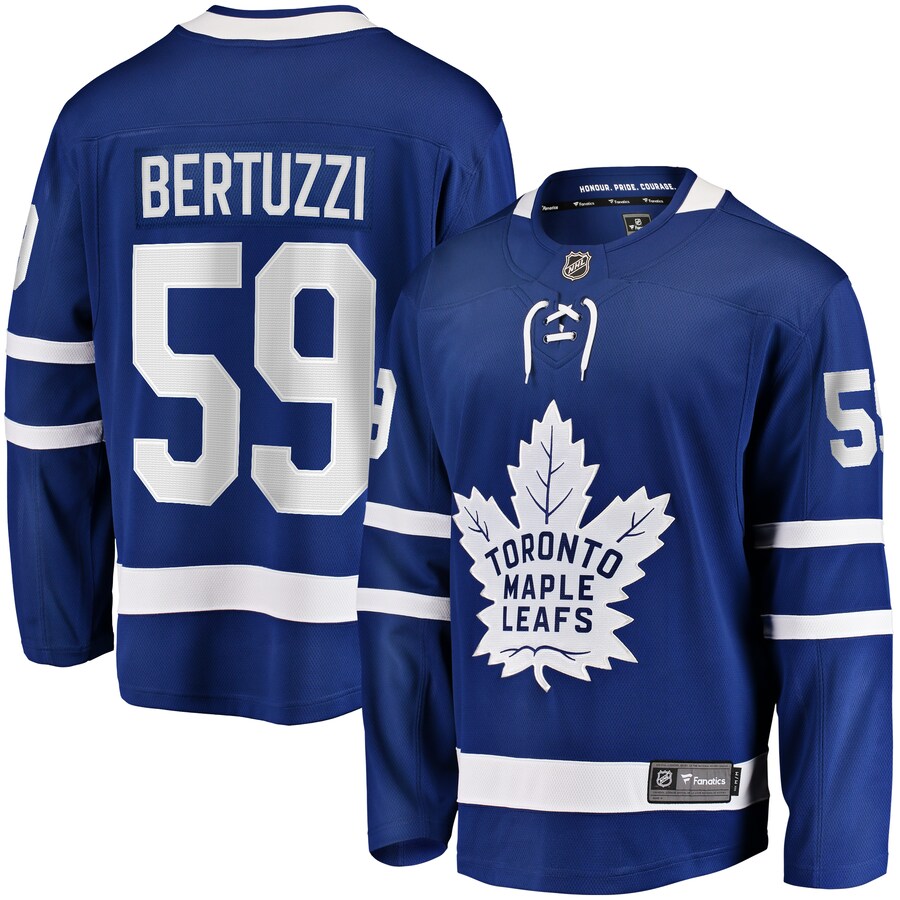 Men's Toronto Maple Leafs Tyler Bertuzzi Fanatics Branded Blue Home Breakaway Jersey - ujerseystore
